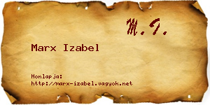 Marx Izabel névjegykártya